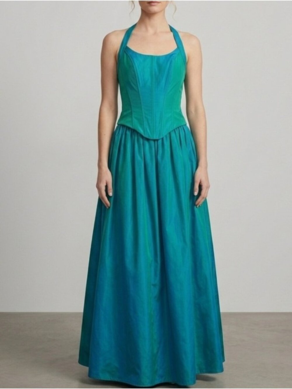 VTG Gunne &Sax Jessica McClintock Basque Waist Grad Dress Size 5/6 Fit Small 80s